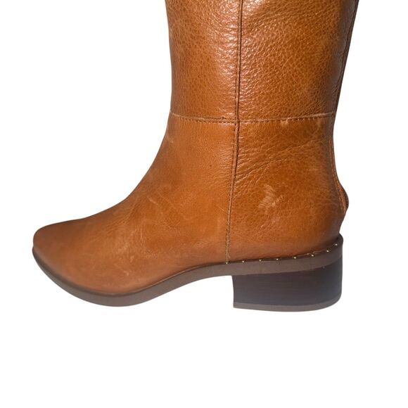 Franco Sarto Womens Daya Knee High Leather Riding Boots Zip Brown 6M Wide Calf - Picture 7 of 16